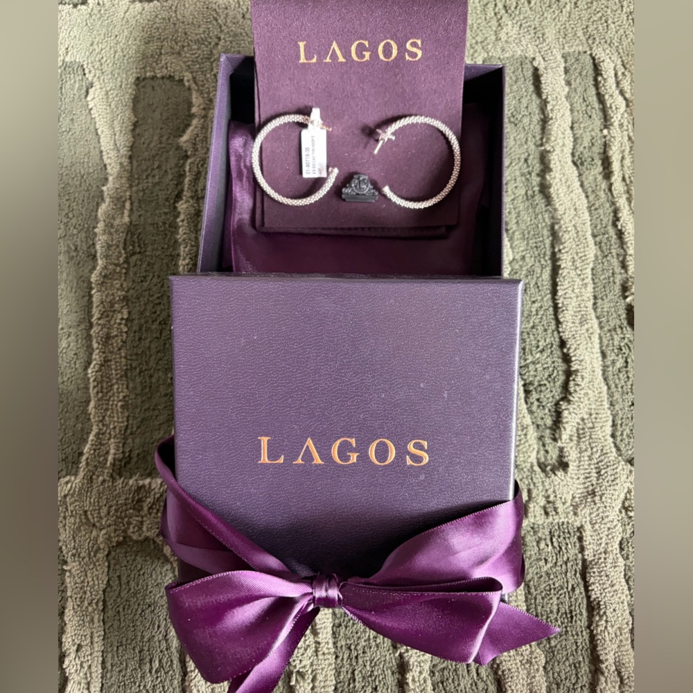 LAGOS Silver Caviar Hoop Earrings